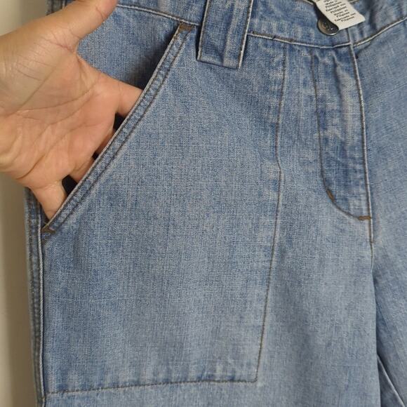 Vintage Calvin Klein Cropped Straight Wide Leg Jeans Light Wash Women's 8 - Picture 6 of 12